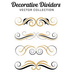 Vector graphics collection decorative dividers elegant ornate ornaments ornamental swirls scalable design elements eps