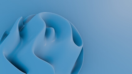 A 3D rendering of a blue object on a blue background