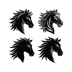 Black and white silhouette horse head design