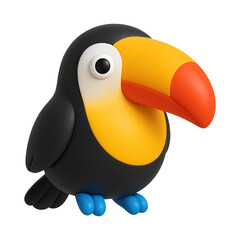 Naklejka premium PNG Colorful cartoon toucan illustration.