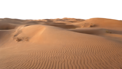 serene desert landscape with vast sand dunes . Isolated on transparent background, png