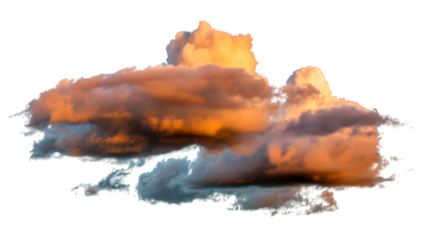 Stunning Cloud Formation at Sunset. Isolated on transparent background, png