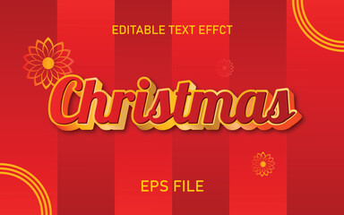 Christmas Text Effect With Red Stripes
