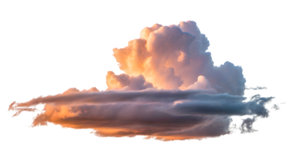 Dramatic Cloud Formation, Evoking a Sense of Awe and Wonder. Isolated on transparent background, png