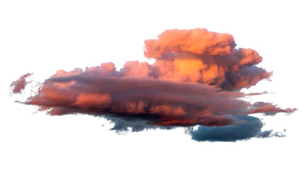 Dramatic sunset clouds at dusk. Isolated on transparent background, png