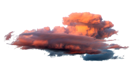 Dramatic sunset clouds at dusk. Isolated on transparent background, png
