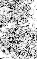 Irregular surface fractures produce networked crack pattern with uneven line distribution.