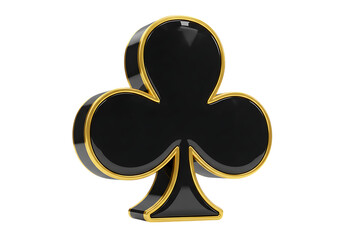 Black club playing card suit symbol isolated on transparent background