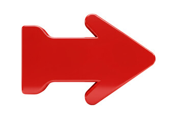 Red arrow pointing right isolated on transparent background