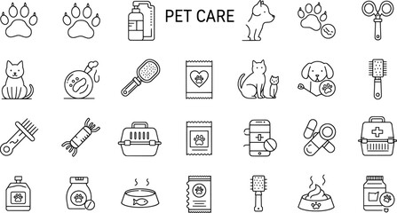 Vector art of pet care icon set