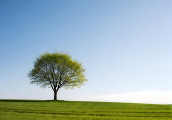 Obraz premium [Generative AI] 광활한 사바나 초원 위 홀로 선 아카시아 나무의 실루엣