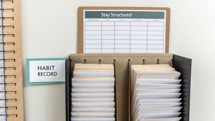 Organized Habit Record and Tracking Board for Productive Lifestyle