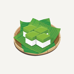 Vector illustration of Malaysia traditional dessert, Kuih Seri Muka