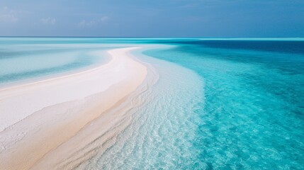 Spectacular Aerial View of a Winding Tropical Sandbar