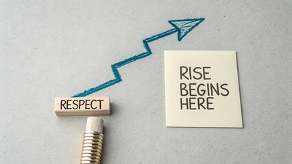 Respect and Motivation for Personal Growth on Minimalist Background