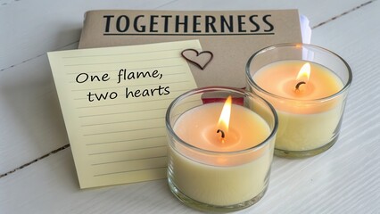 Romantic Togetherness with Candles and Heartfelt Message
