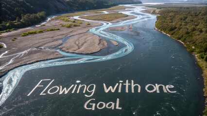 Scenic River View with Inspirational Message in Natural Setting