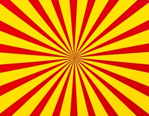Red and Yellow Sunburst Pattern Background Retro Comic Style