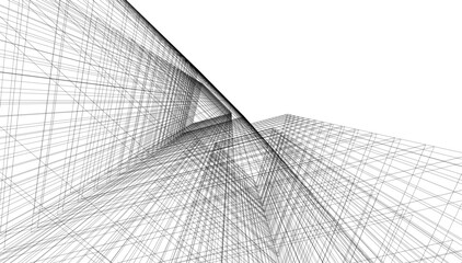 Abstract architecture vector 3d illustration