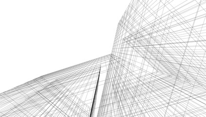 Abstract architecture vector 3d illustration