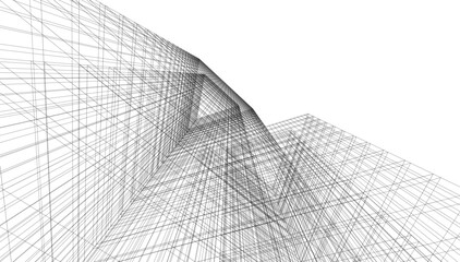 Abstract architecture vector 3d illustration