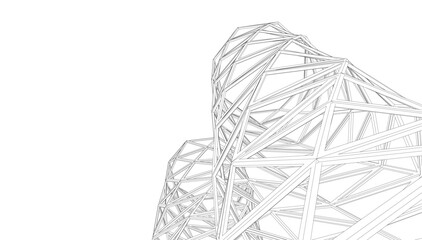 Abstract architecture vector 3d illustration