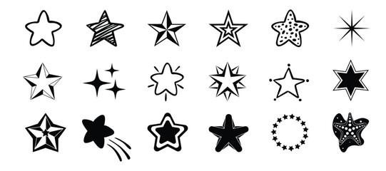 Star vector icons. Stars collection.