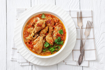 Chakhokhbili, Georgian chicken stew in a bowl