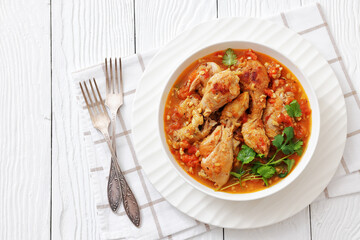 Chakhokhbili, Georgian chicken stew in a bowl