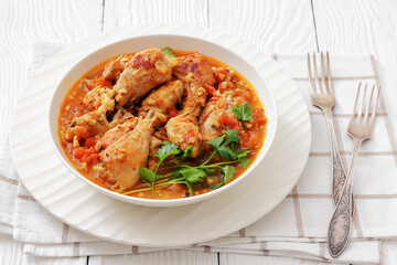 Chakhokhbili, Georgian chicken stew in a bowl