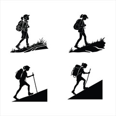 Fototapeta premium Hike Girl SVG