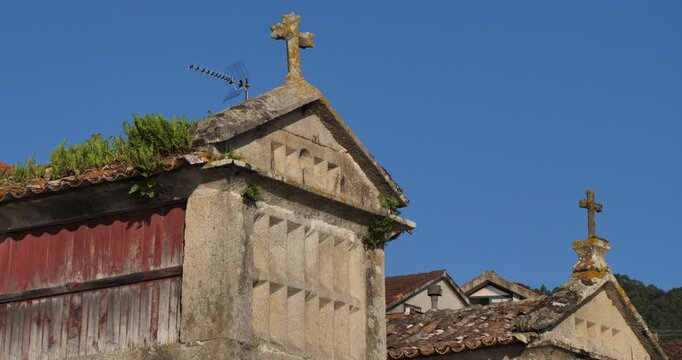 Horreos in Combarro, Ria de Pontevedra, galicia, Spain