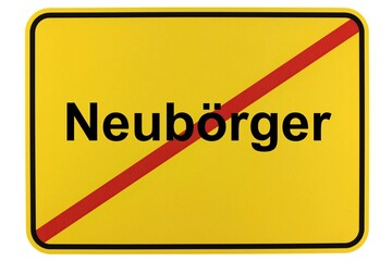Illustration eines Ortsschildes der Gemeinde Neubörger in Niedersachsen