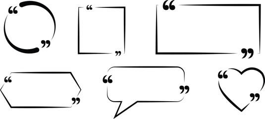quotation mark frames collection text boxes speech bubbles quote templates minimalist design elements