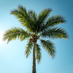 Obraz premium coconut palm tree,palm tree with blue sky