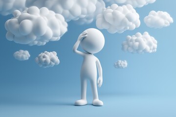 Character Suffering from a Stressful Headache