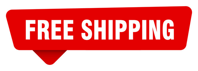 free shipping red sticker isolated on transpatent background. free shipping sign