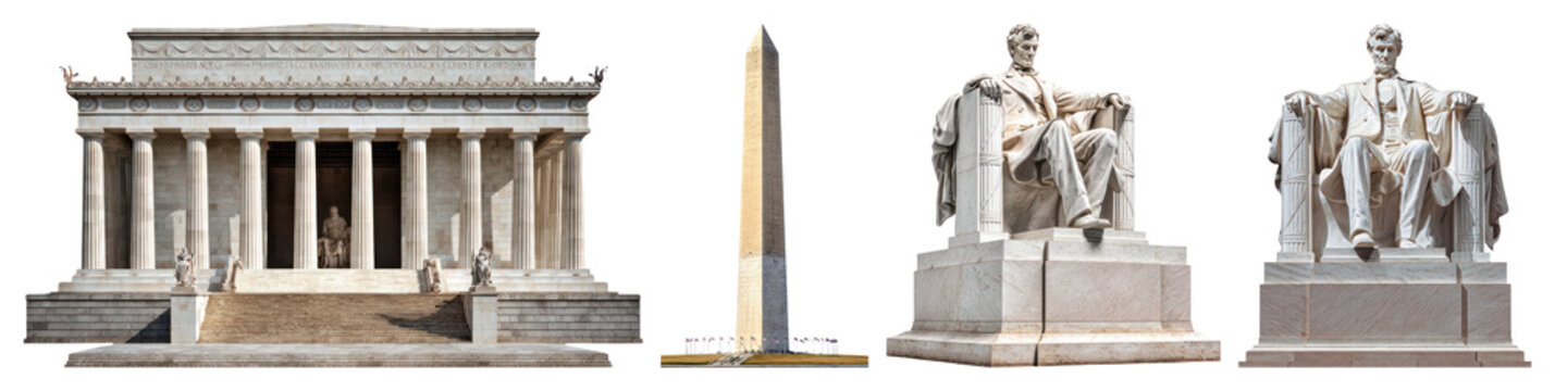 PNG Iconic American historical monuments, element set on transparent background