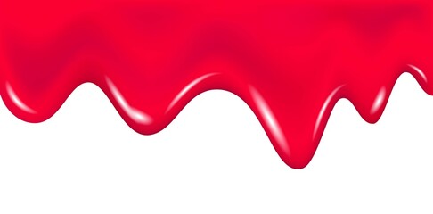 Dripping tomato sauce, ketchup texture, sweet red jam.