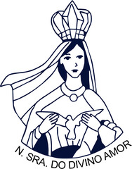 Minimalist Virgin Mary Vector Illustration