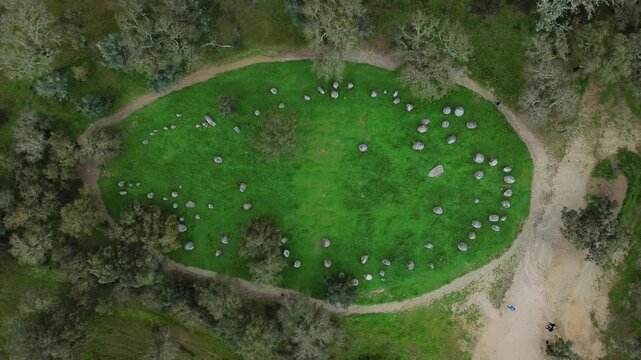 Cromlech des Almendres near Evora, Portugal