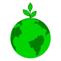 A logo symbolizing life and the rebirth of the planet. A sprout growing from the Earth expresses concern for the future, development, and harmony between nature and humanity