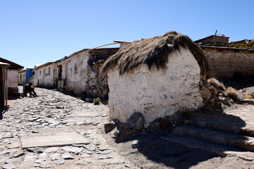 The pretty village of Parinacota, Chile