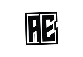 Obraz premium AE Modern Monogram Logo Design with Bold Geometric Shape and Minimal Frame.