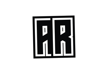 AR Modern Monogram Logo Design with Bold Geometric Shape and Minimal Frame.