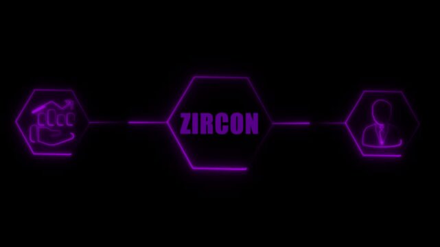 ZIRCON pink Neon Business Network Connection Animation. background  