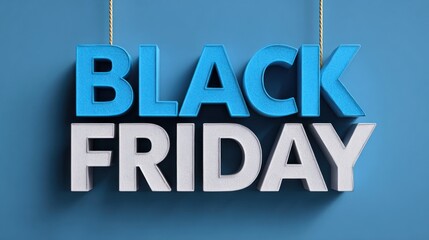 Blue text with Black Friday sale on clean background