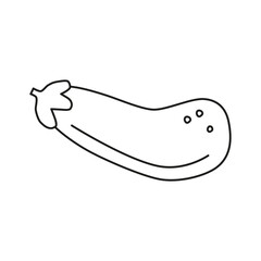 Cute hand drawn outline eggplant isolated on white background. Healthy vegetarian food. Summer and autumn harvest.