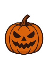 Halloweenk&uuml;rbis auf orangefarbenem Hintergrund, KI-generiert