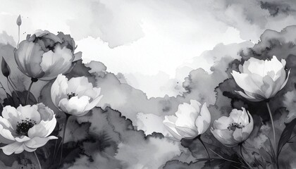 beautiful colorful flowers border frame background with copy space, graphic resource